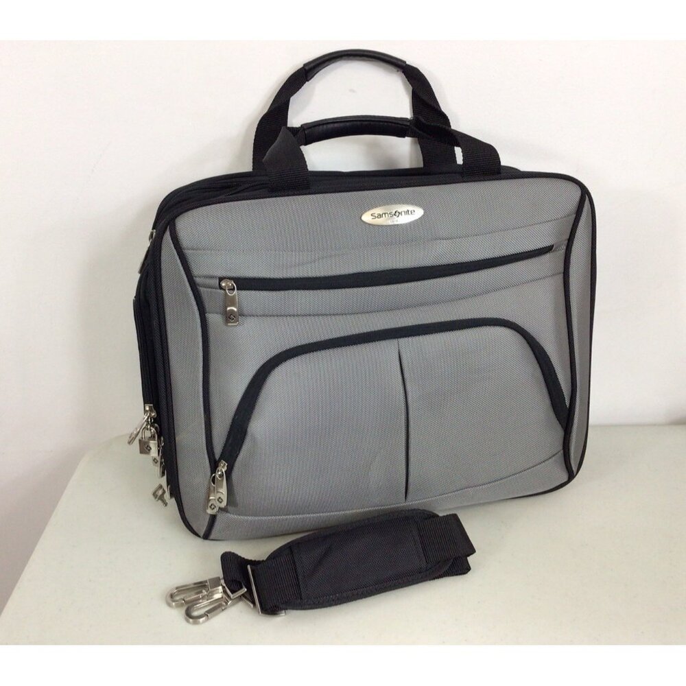 Samsonite Canvas Laptop Brief Case Shoulder Strap New